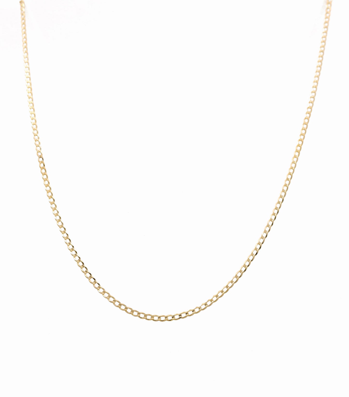 10K Yellow Gold Flat Curb Chain / Size: 2.5mm 16" / Weight: 3.5 GR / FCCSCH0CB2.5-16