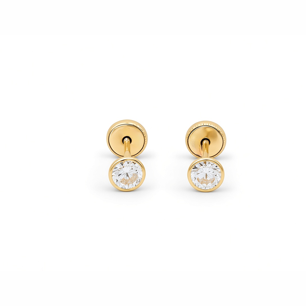 14K Yellow Gold Fashion Stud Earrings / 6-715701PS