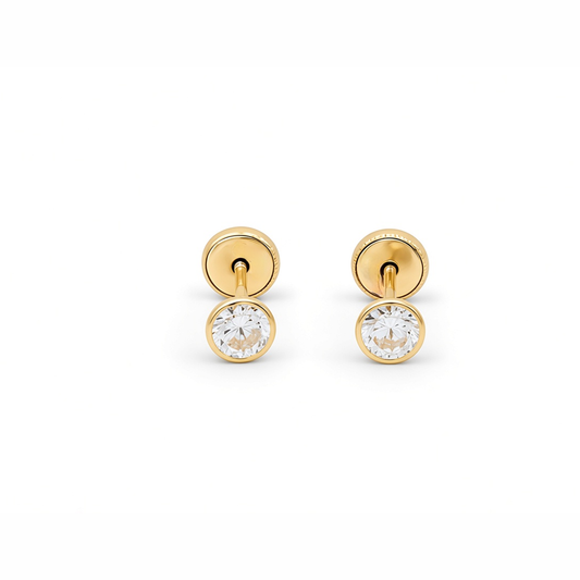 14K Yellow Gold Fashion Stud Earrings / 6-715701PS