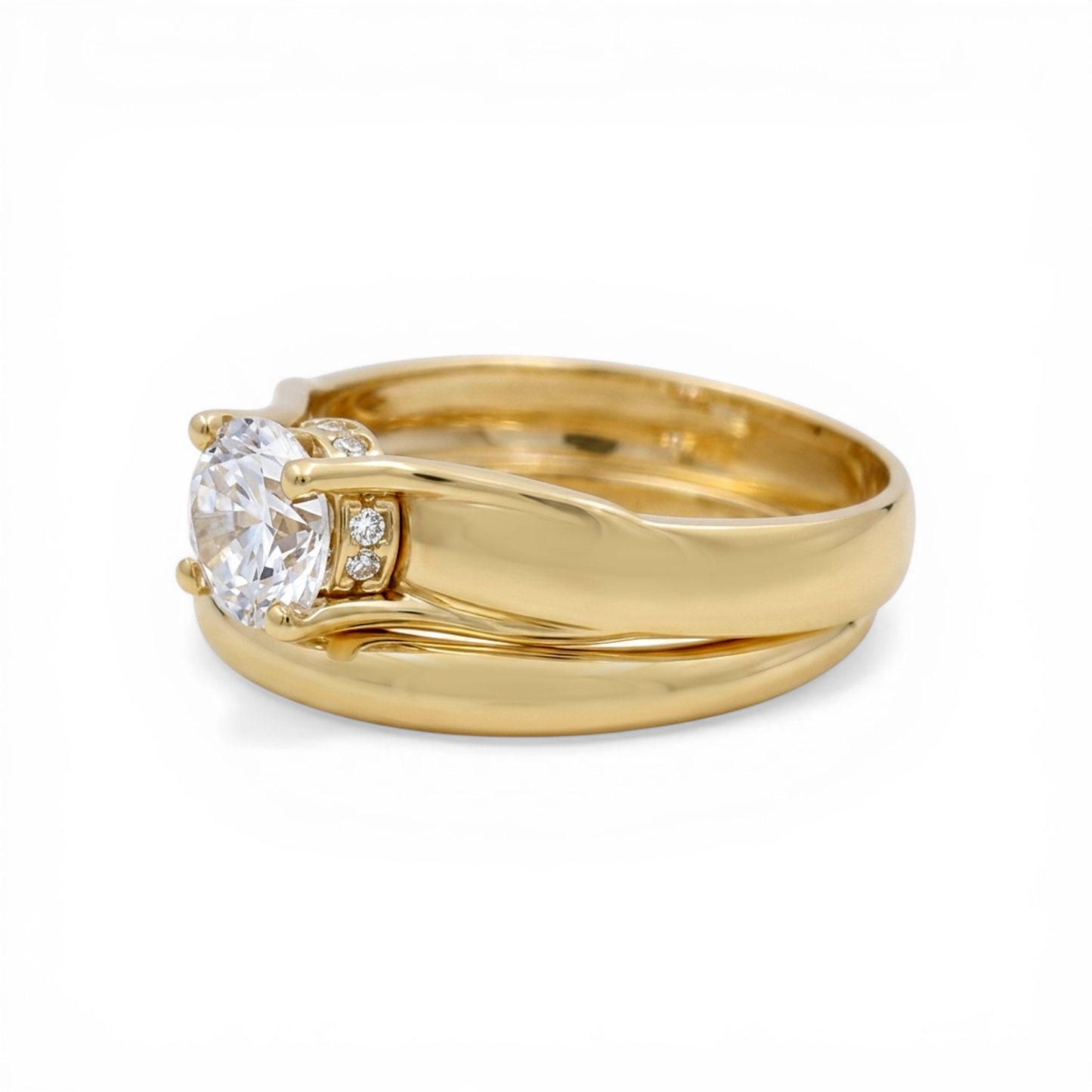 10K Yellow Gold Women’s Bridal Set / Stone: Cz / Size: 8 / Weight: 3.9 GR / CLBWR0BS-4