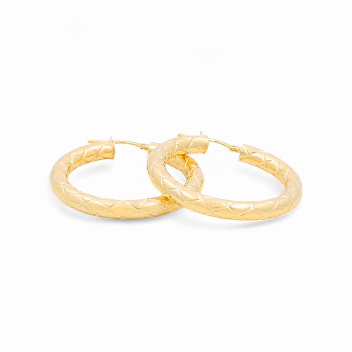 14K Yellow Gold Women's Fashion Hoops Earrings / Size: 3.5mmx25mm / Weight: 3.3 GR / 240-00820