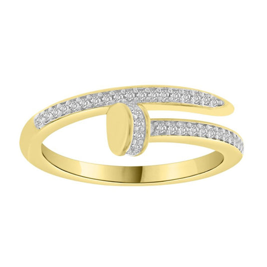 10K Yellow Gold Diamond Nail Women's Ring / Stone: 0.25CT / Size: 7 / 251136Y