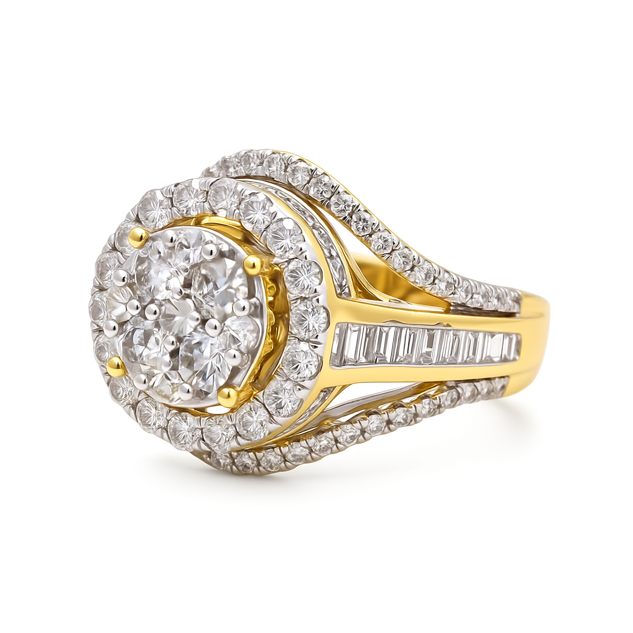 10K Yellow Gold Diamond Women's Engagement Ring / Stone: 2.00CT / Size: 7 / 222263Y