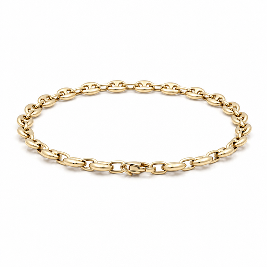 14K Yellow Gold GG Women's Bracelet / Size: 4MM 7" / Weight: 3.5 GR / CSWB4GG4-7