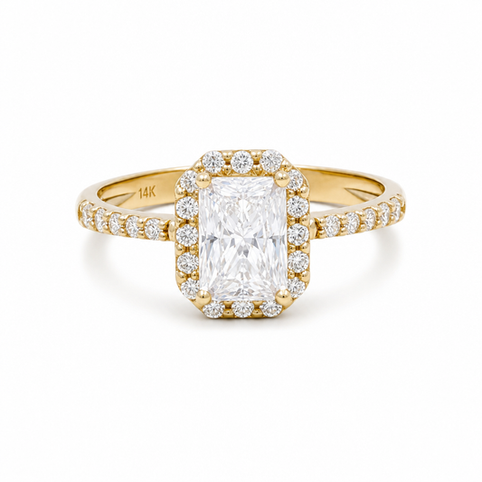 14K Yellow Gold Fashion Women's Rings with White Cz Stone / Size: 7 / Weight: 2.2 GR