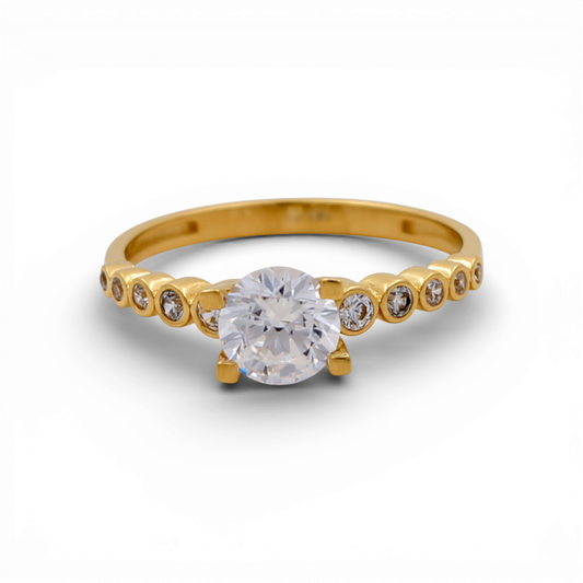 10K Yellow Gold Women's Engagement Ring / Stone: Cz / Size: 7 / Weight: 2 GR