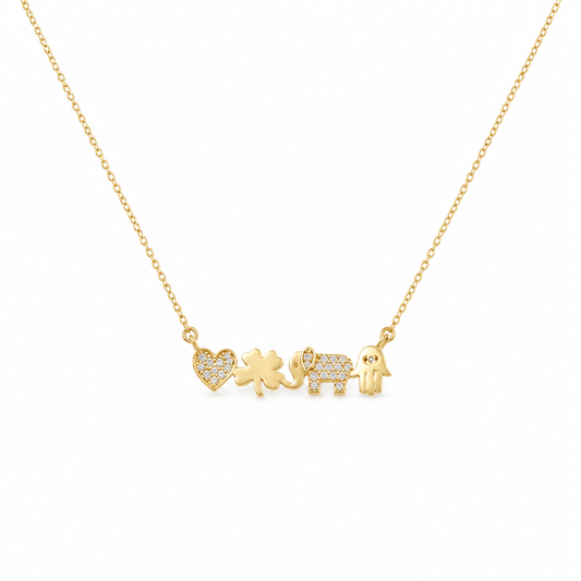 10K Yellow Gold Lucky Women's Necklace / Size: 17" / Weight: 2.4 GR / DQNK0FS-1