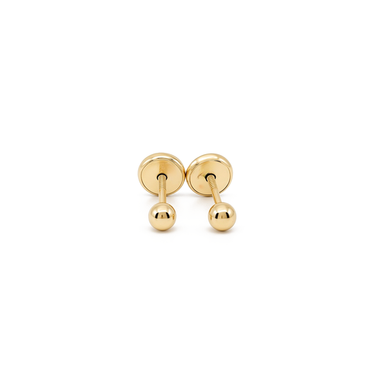 14K Yellow Gold Small Ball Stud Earrings / 6-B-3