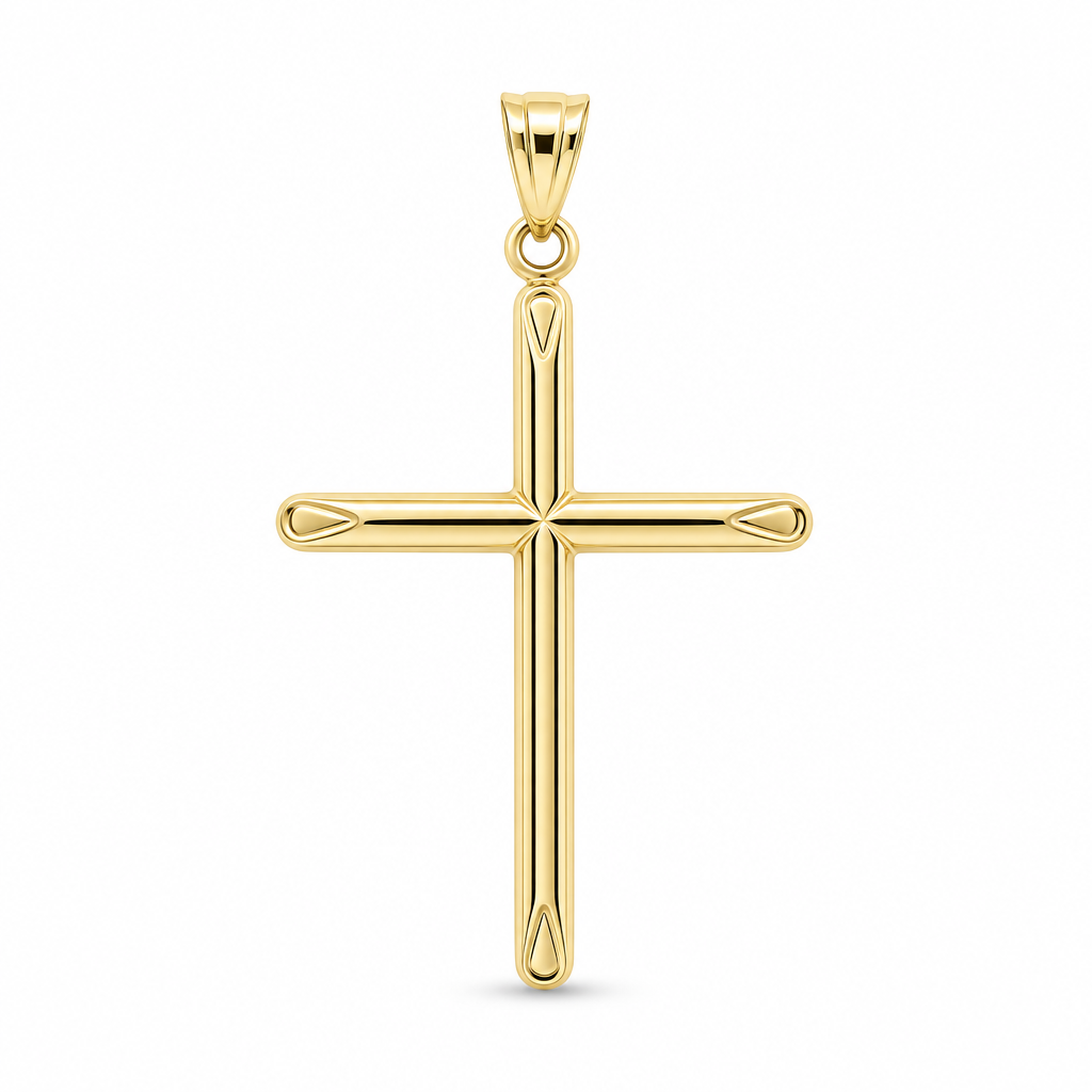 14K Yellow Gold Cross Pendant / Weight: 2.2 GR / DQPD4CRSS-1