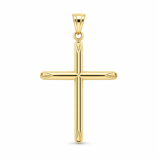 14K Yellow Gold Cross Pendant / Weight: 2.2 GR / DQPD4CRSS-1