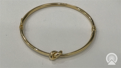 14K Yellow Gold Fashion Knot Woman's Bangle / Weight: 4GR / DAWB4KN