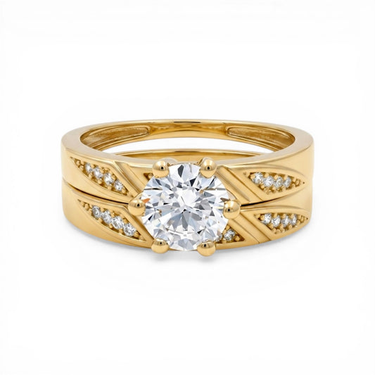 10K Yellow Gold Women’s Bridal Set / Stone: Cz / Size: 8 / Weight: 5.5 GR