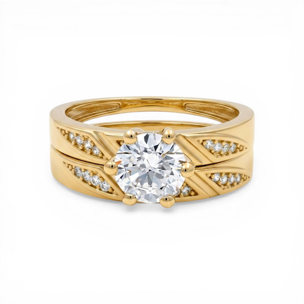 10K Yellow Gold Women’s Bridal Set / Stone: Cz / Size: 8 / Weight: 5.5 GR / CLBWR0BS-7