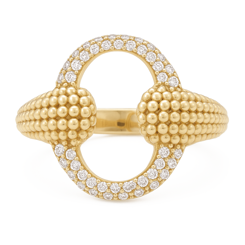 14K Yellow Gold Fashion Women's Ring with White Cz / Size: 7.25 / Weight: 2.8 GR / DQWR4FS-44