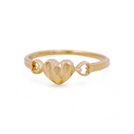 14K Yellow Gold Woman’s Heart Ring / Size: 6.5 / Weight: 1.3 GR / IEEWR4HR-2