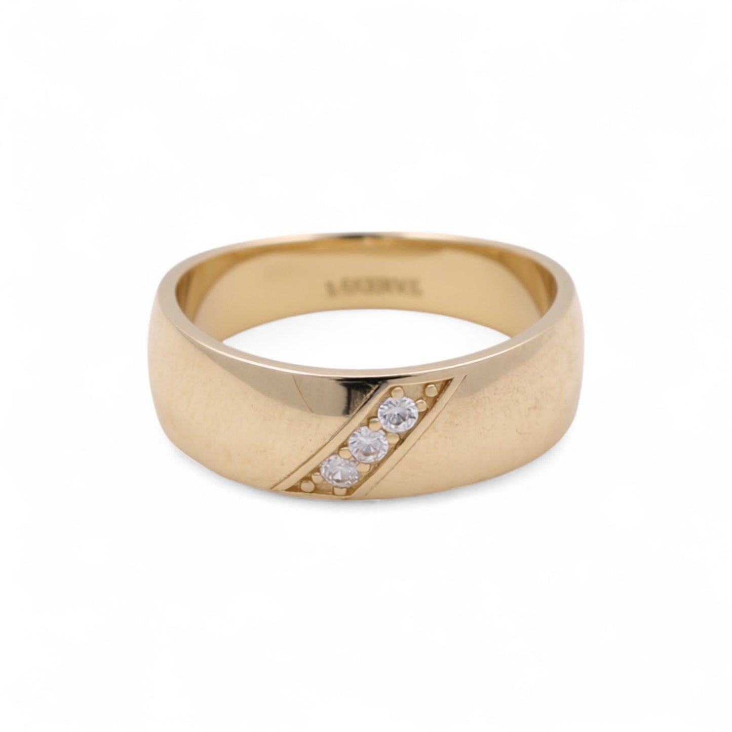 14K Yellow Gold Men’s Wedding Band / Stone: Cz / Size: 10.5 / Weight: 3.6 GR / DEEMWB4BS-13