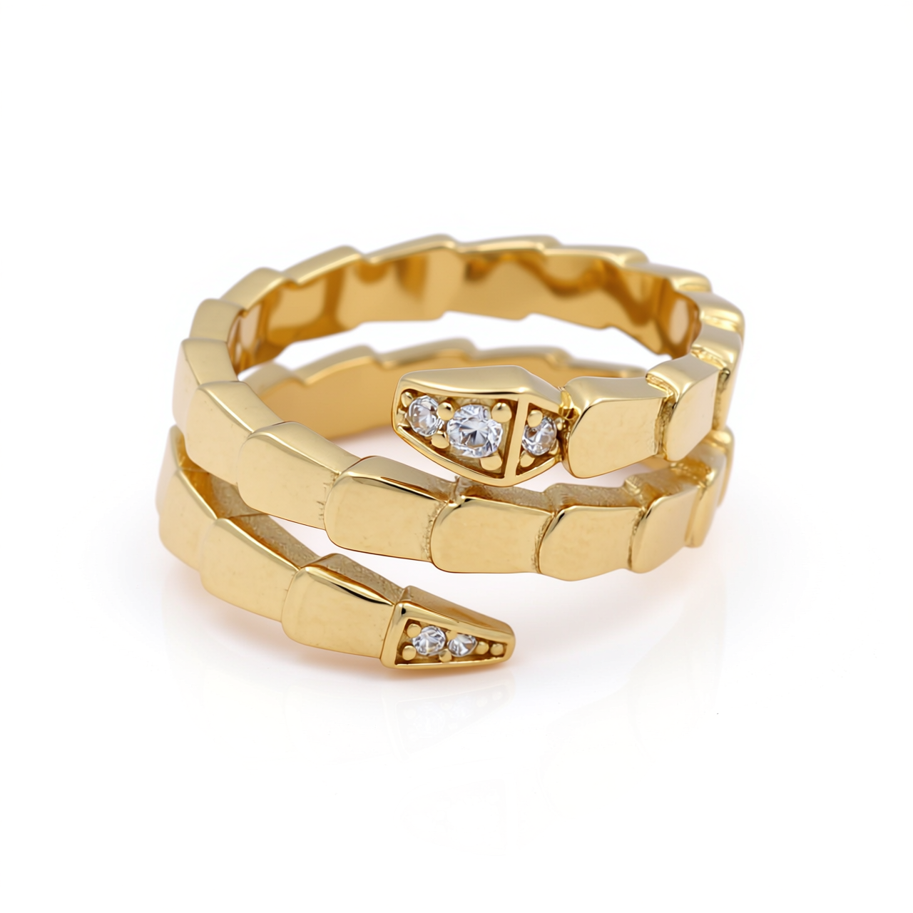 10K Yellow Gold Fashion BV Women's Ring with Cz / Size: 7.5 / Weight: 2.7 GR / Y25-659