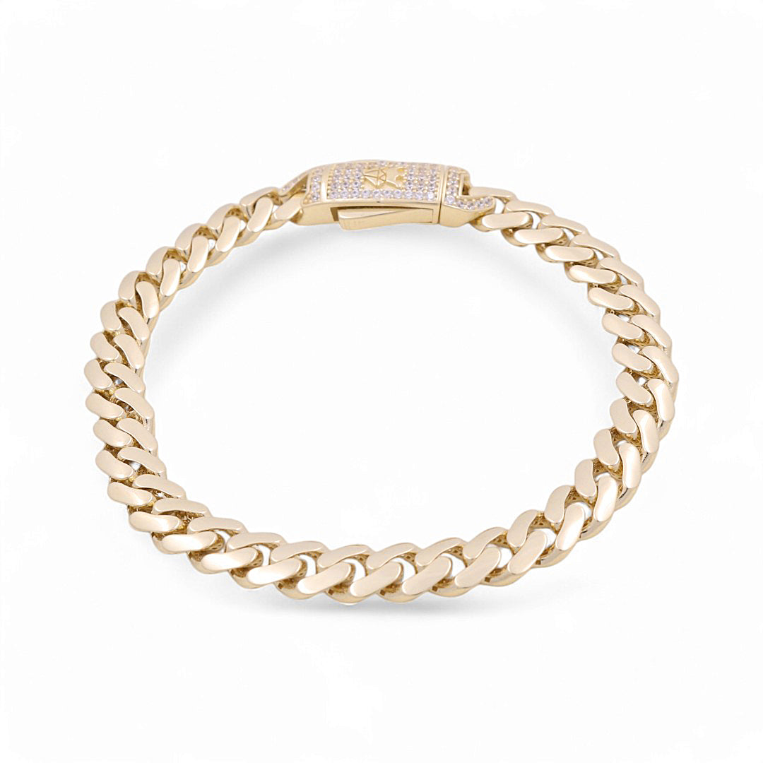 14K Yellow Gold Monaco Bracelets / Stone: Cz / Size 7mm 7.5" / Weight 11.8 GR / COWB4MON7-7.5