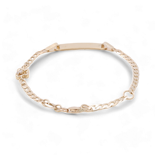 14K Yellow Gold Kids Bracelet / Size: 5.5” / Weight: 2.2 GR