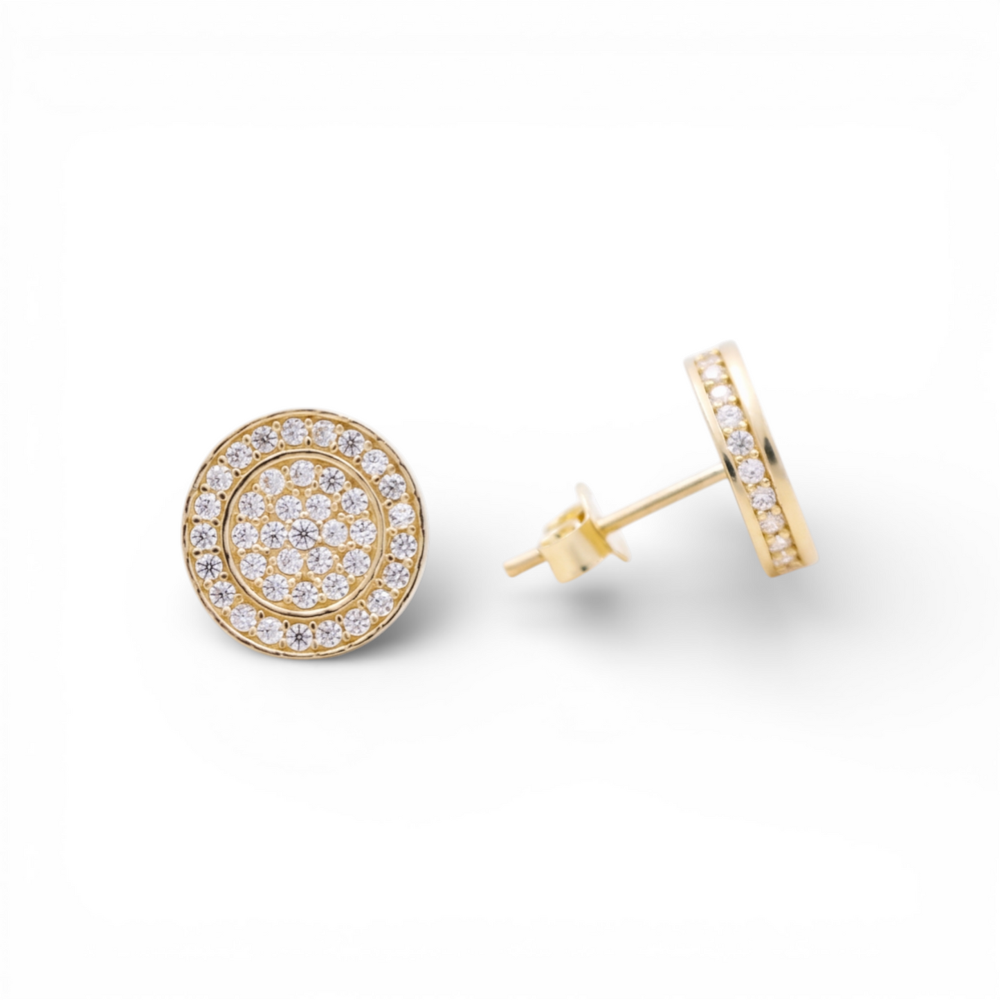 10K Yellow Gold RD Fashion Stud Earrings with Cz / Weight: 2.5 GR