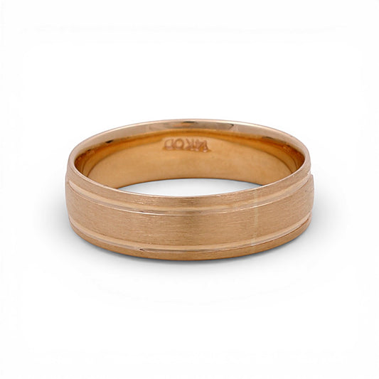 14K Yellow Gold Men’s Wedding Band with Design / Size: 10 / Weight: 5.2 GR