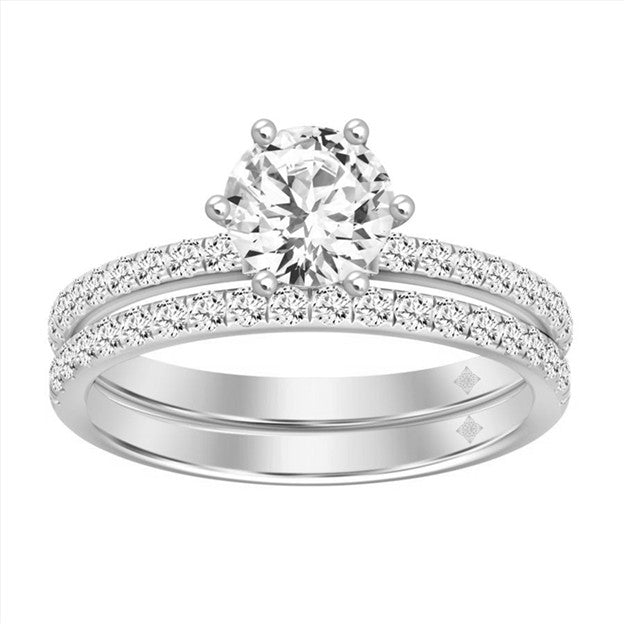 14K White Gold Lab Diamond Women's Bridal Set / Size: 7 / Stone: 1.50 Ct  / 102514W