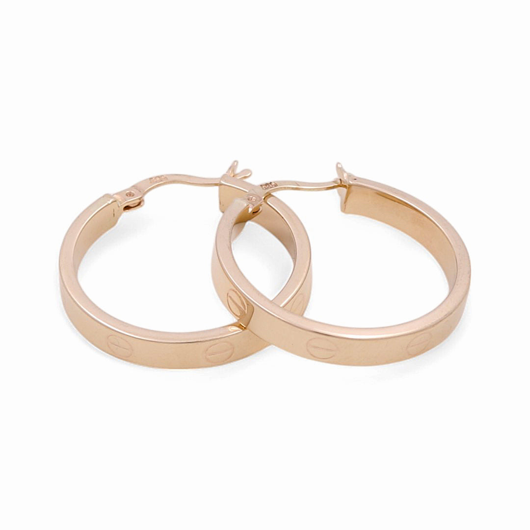 14K Yellow Gold Fashion CT Hoops Earrings / Size:4mm X 23mm / Weight: 3.2 GR / KOEH4CT4x23