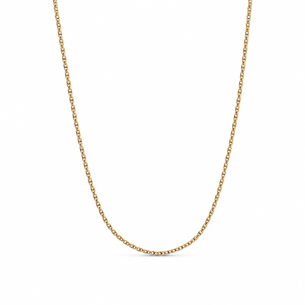 14K Yellow, White and Rose Gold Solid Marine Chain / Size: 2mm 18' / Weight: 2.6 GR / FCEECH3T4MR2-18