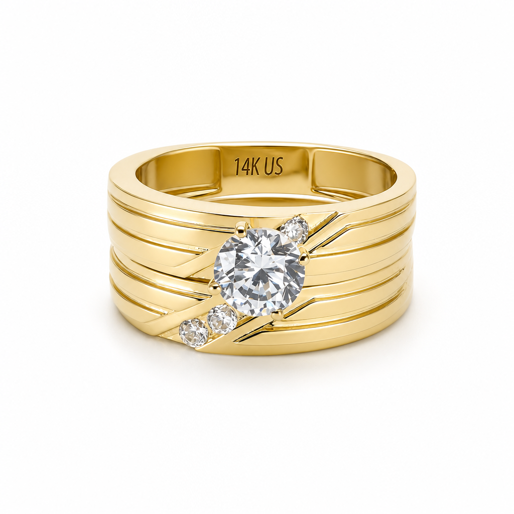 14K Yellow Gold Women’s Bridal Set / Stone: Cz / Size:7.5 / Weight: 6.3 GR / KEEWR4BS-34