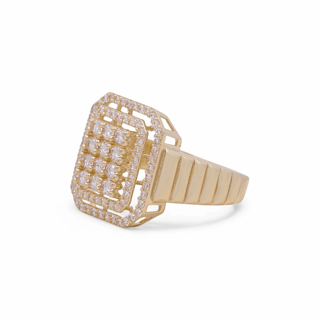 10K Yellow Gold Fashion Women's Ring / CZ / Size: 7 / Weight: 3.5 GR / DPWR0FS