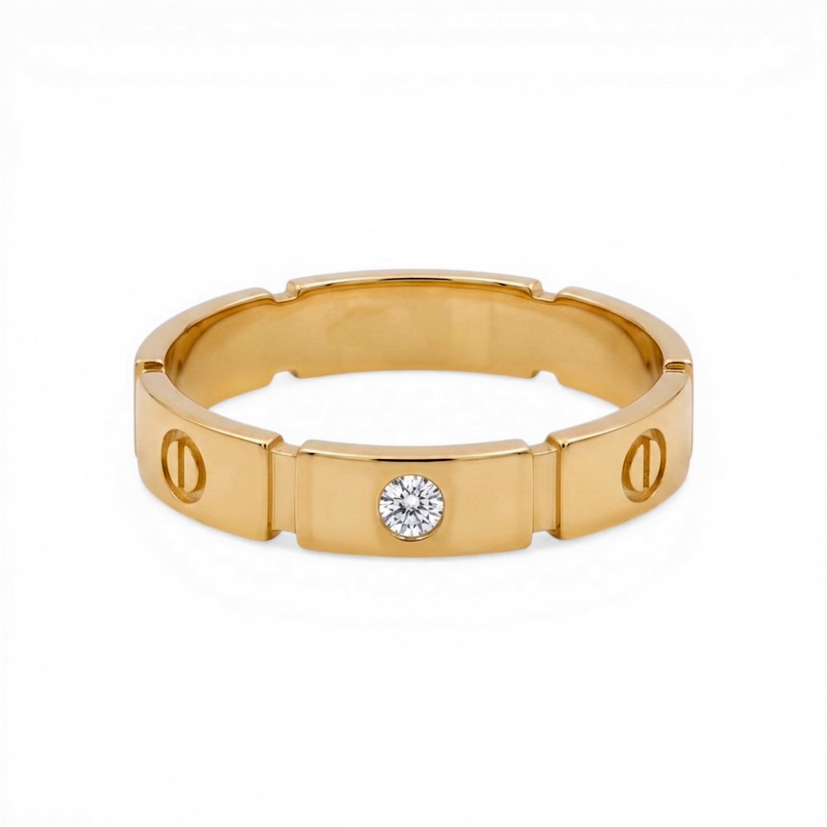 Anillo de matrimonio CT para hombre de oro amarillo 10K con zirconia / Talla: 11 / Peso: 4.5 GR / CLBMWB0BSCT