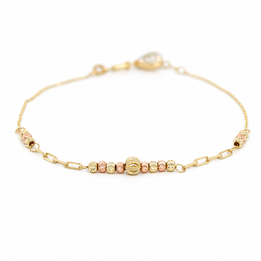 14k Yellow Gold Fashion Women's Bracelet with Balls / Size: 7" / Weight: 2 GR / BCFWB4BLL