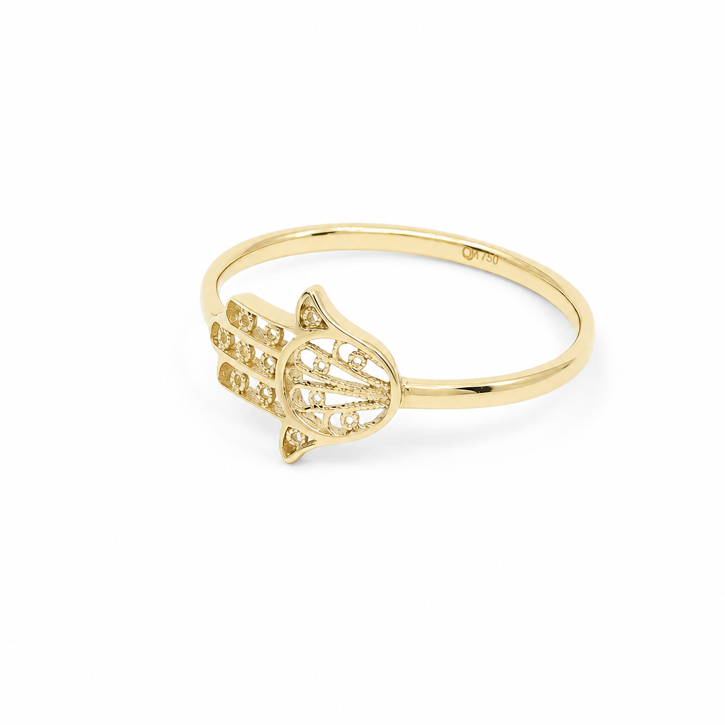10K Yellow Gold Fatima Hand Women's Ring / Size: 8.5 / Weight: 1.2 GR / DQWR0FH