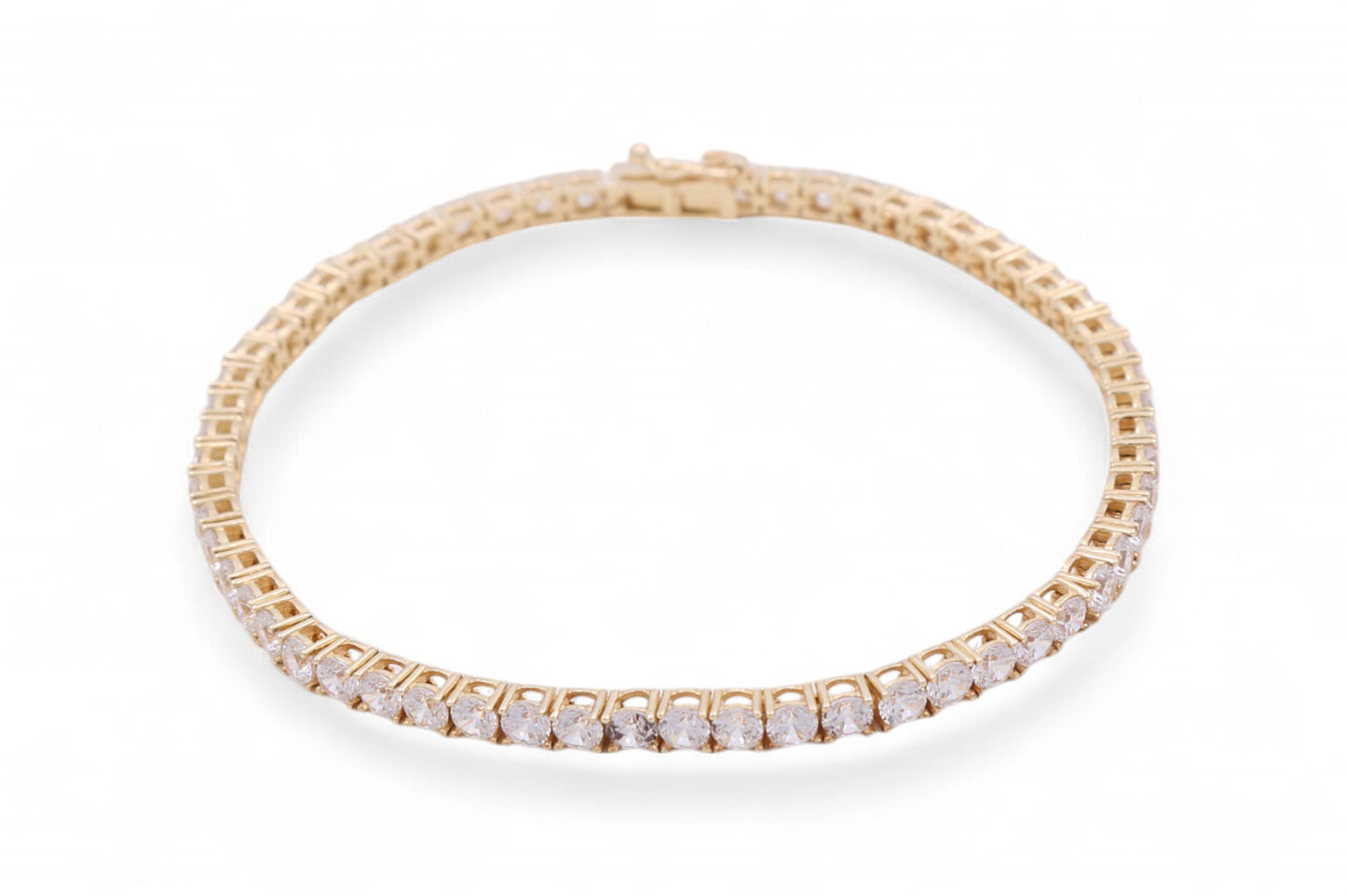 14K Yellow Gold Tennis Women’s Bracelet / Stone: CZ / Weight: 9.1 GR / COWB4FS-13