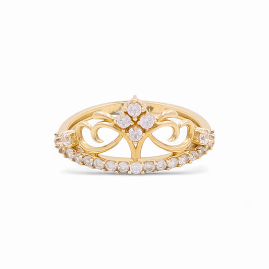 14k Crown Women's Ring with Cz / Weight 1.6 GR / BOWR4CN-1