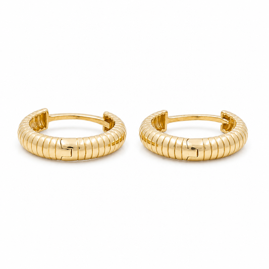 14K Yellow Gold Fashion Women's Hoops Earrings / Size: 3mmx12.5mm / Weight: 1.7 GR / DQEH4FS3X12.5