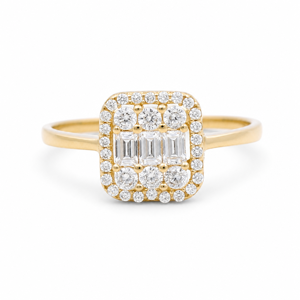 14K Yellow Gold Women's Bridal Ring / Size: 7.75 / Weight: 2.1 GR