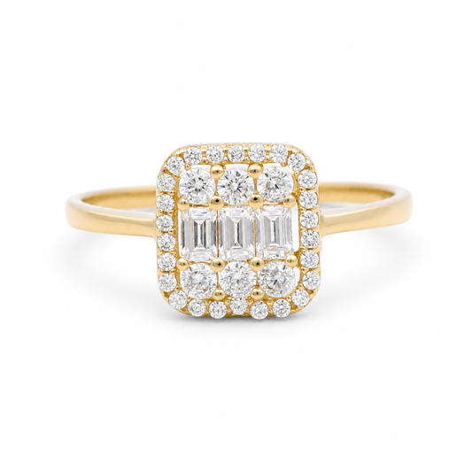 14K Yellow Gold Women's Bridal Ring / Size: 7.75 / Weight: 2.1 GR