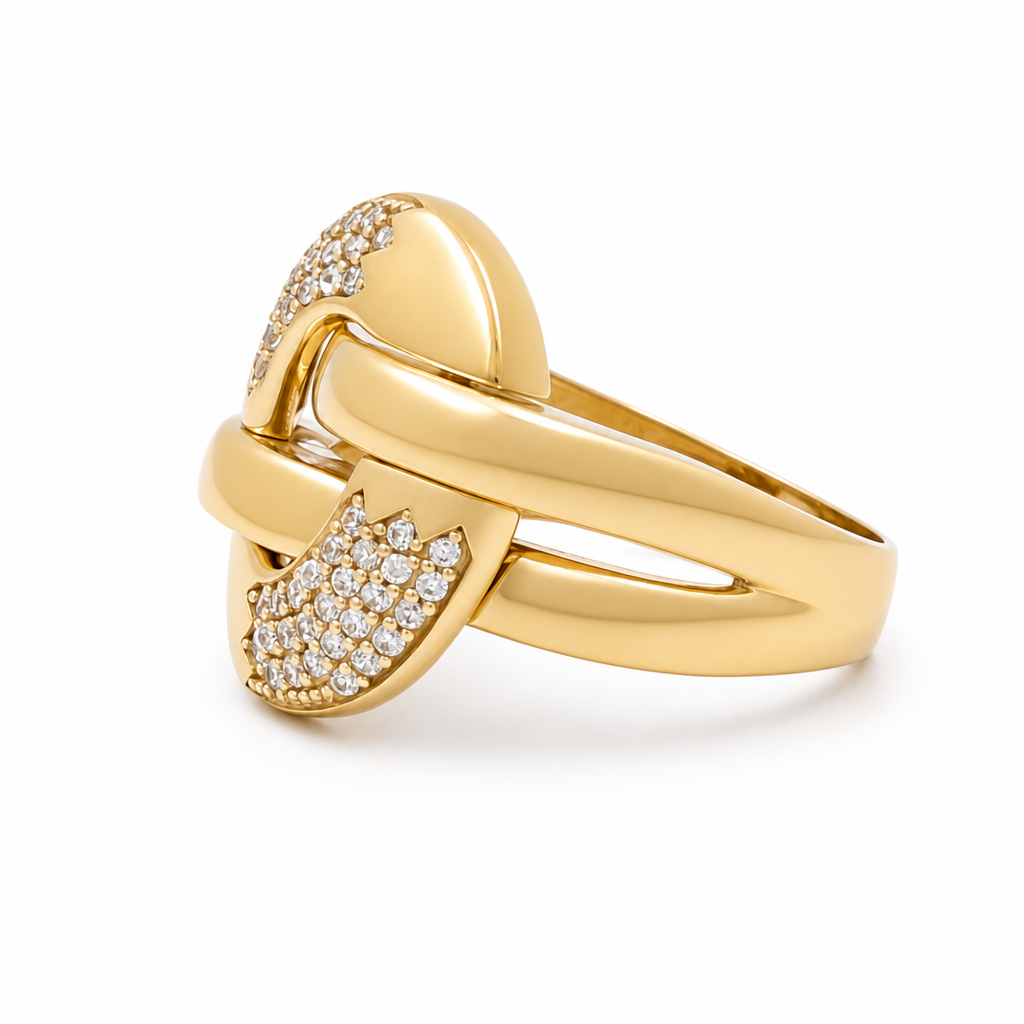 14K Yellow Gold Fashion Women's Rings / Size:7.75 / Weight: 4.6GR