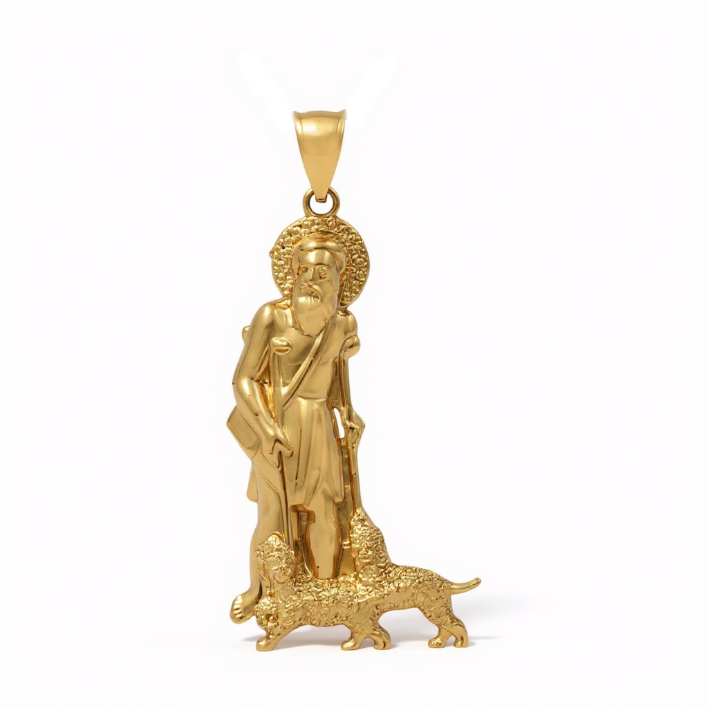 10K Yellow Gold San Lazaro Pendant / Weight: 6.6 GR