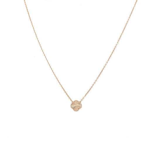14K Yellow Gold One Clover Women's Necklace / Size: 18" 11MM / Weight: 5.9 GR / DONK4CLV-6