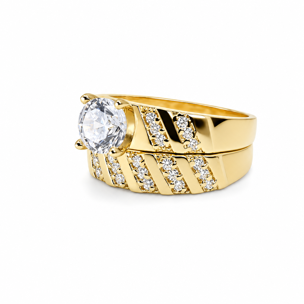 14K Yellow Gold Women’s Bridal Set / Stone: Cz / Size: 7.5 / Weight: 5 GR / KEEWR4BS-45
