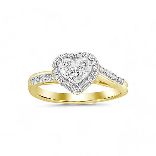 14K Yellow Gold Diamond Woman's Engagement Ring