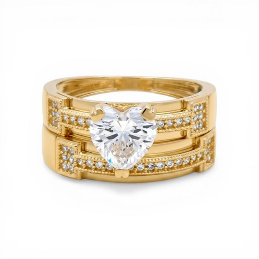 10K Yellow Gold Women’s Bridal Set / Stone: Cz / Size: 8 / Weight: 6.6 GR