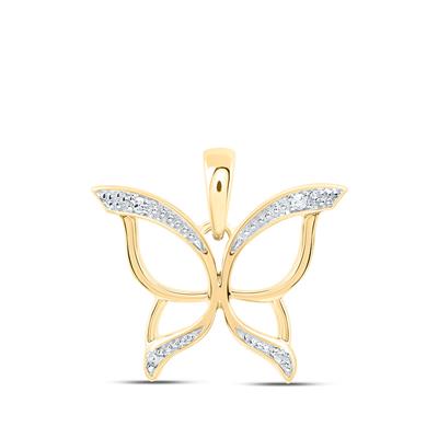 10k Yellow Gold Butterfly Diamond Pendant / 93933