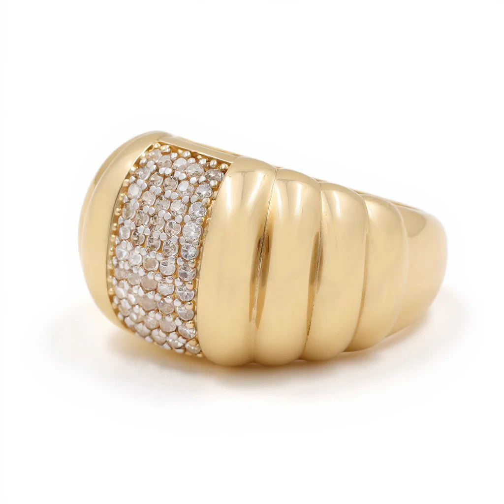 14K Yellow Gold Fashion Women's Ring with CZ / Size 7 / Weight: 4.4 gr / DOWR4FS-6