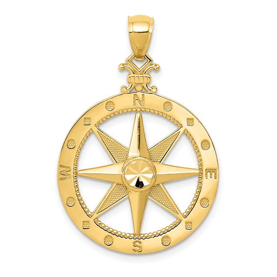 14K Yellow Gold Men's Compass Pendant / Weight: 2.1gr / K6097