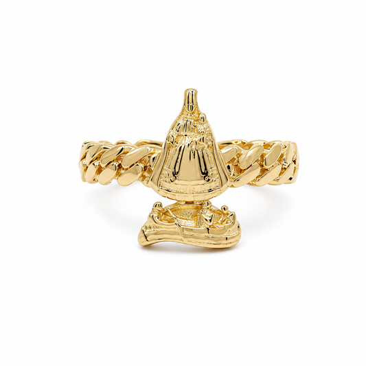 14K Yellow Gold Virgen de la Caridad Women's Ring / Size: 8 / Weight: 3 GR / DQWR4VC