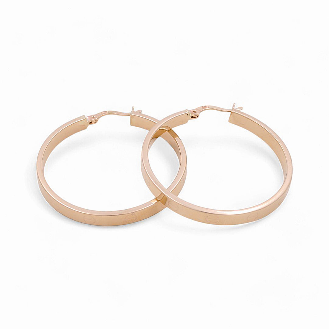 14K Yellow Gold Fashion CT Hoops Earrings / Size: 4mm X 35mm / Weight: 4.7 GR / KOEH4CT4x35