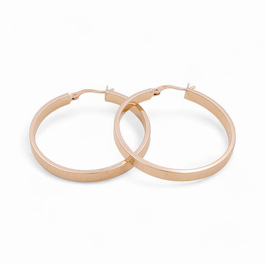 14K Yellow Gold Fashion CT Hoops Earrings / Size: 4mm X 35mm / Weight: 4.8 GR / KOEH4CT4x35